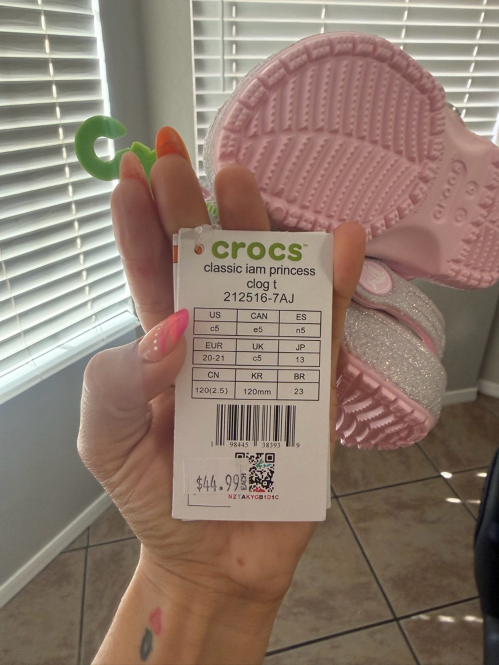 CROCS Kids' Sparkle Pink Jewel-Embellished Clog Sandals - Picture 6 of 6